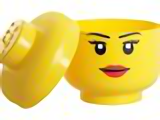 LEGO Hoofd Opbergbox Groot - Geel - 8.5 L - 24x24x27,1 CM - Kunststof