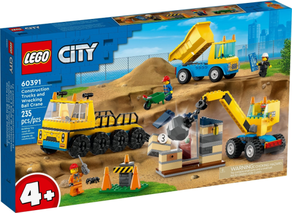 Lego City Construction Trucks and Wrecking Ball Crane 60391