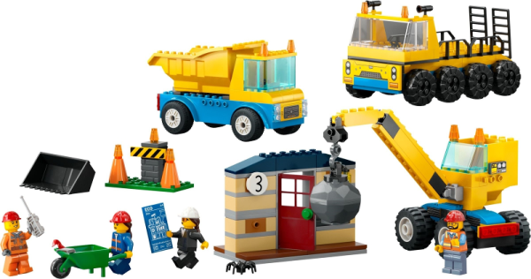 Lego City Construction Trucks and Wrecking Ball Crane 60391 - Afbeelding 2