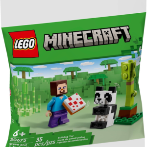Lego Minecraft Steve en baby Panda poly bag30672